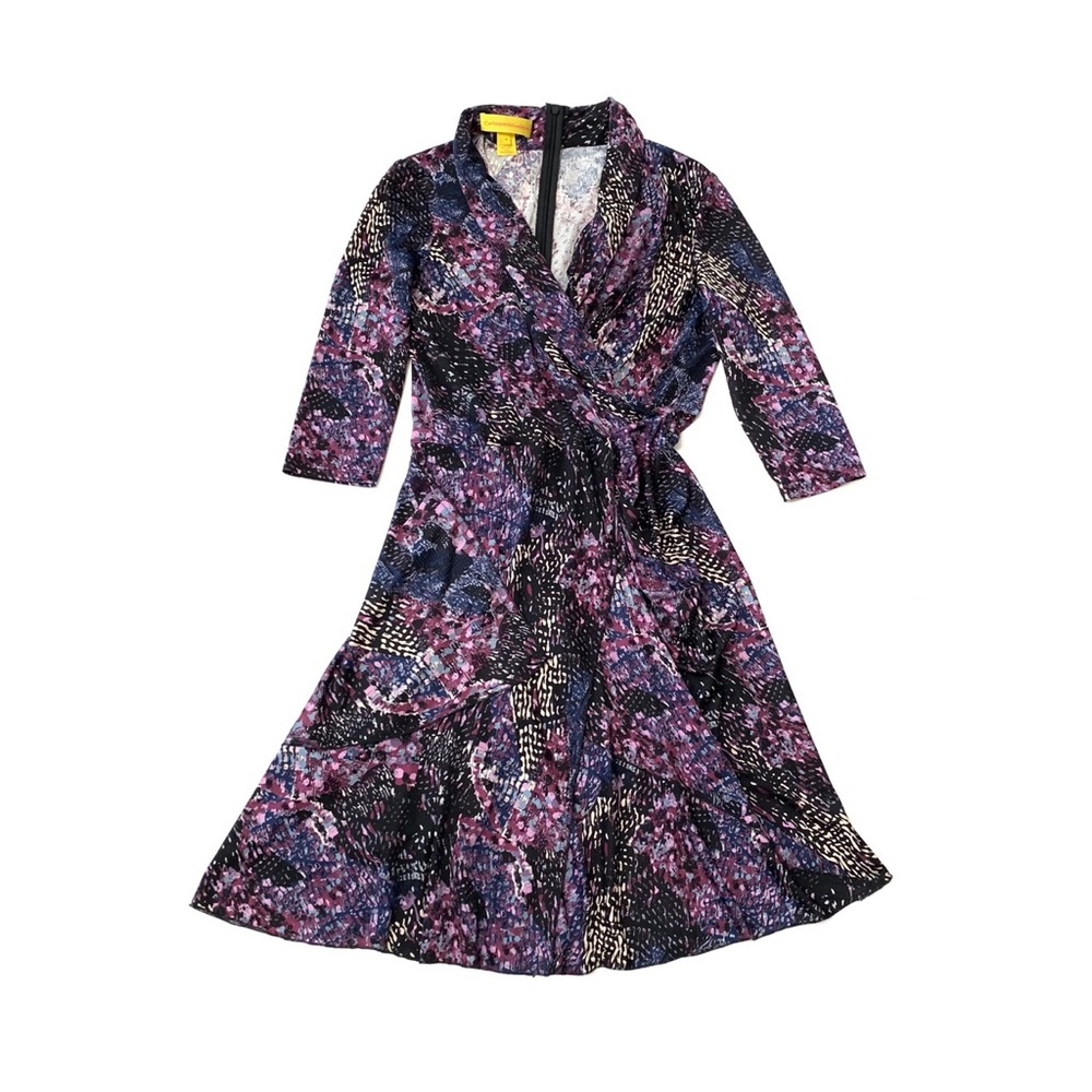 Catherine Malandrino Purple Silk Abstract Dress